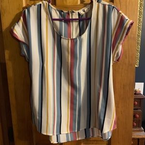 Striped dressey top. Size large.